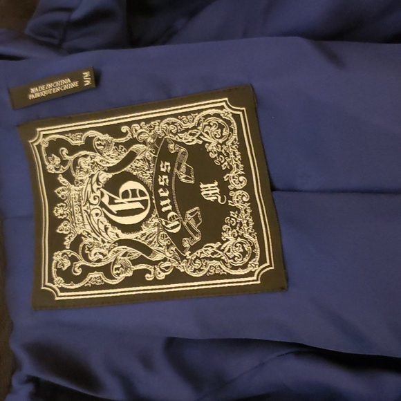 Black on Black damask print blaze with gold button and velvet tie back - Picture 5 of 5